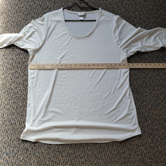 Christopher and Banks Silky White Tunic Top Size 1X - Picture 6 of 7